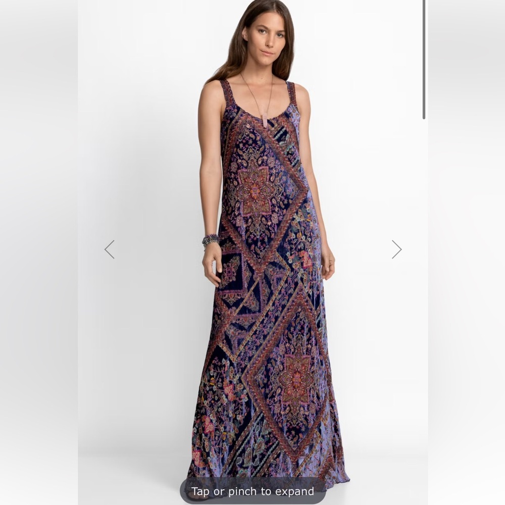 Johnny Was NWT OMO Burnout Peony Elegant Multicolor Maxi Dress